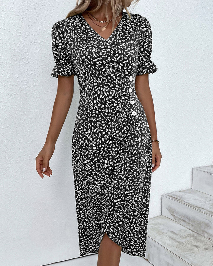 Charlene™ | Fresh Bloom V-Neck Dress