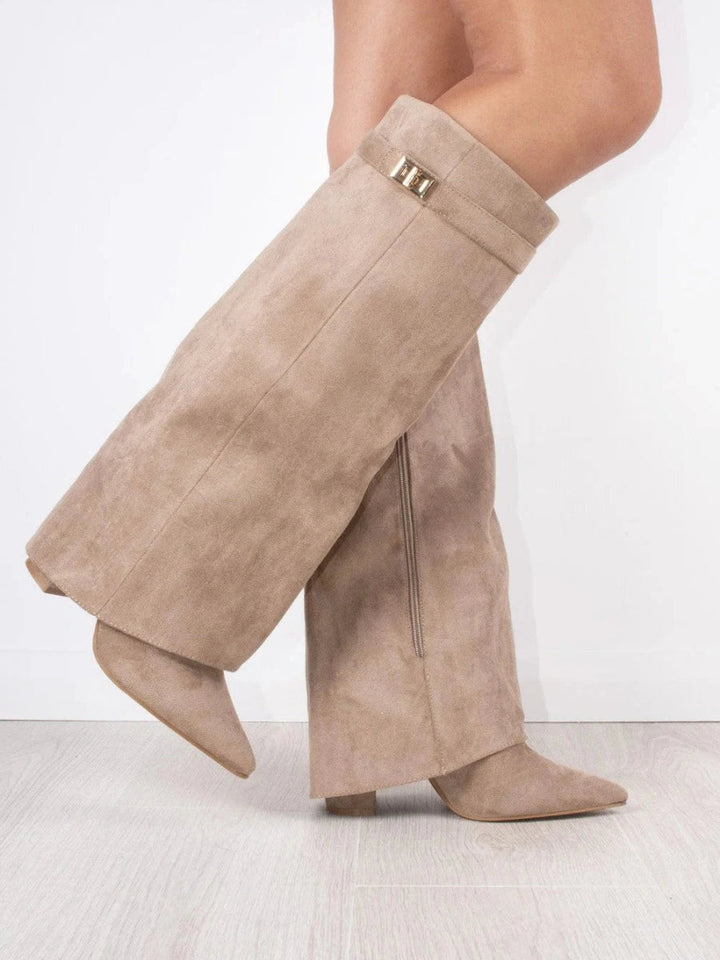 Emily | Women’s Leather Thigh-High Boots with Buckle