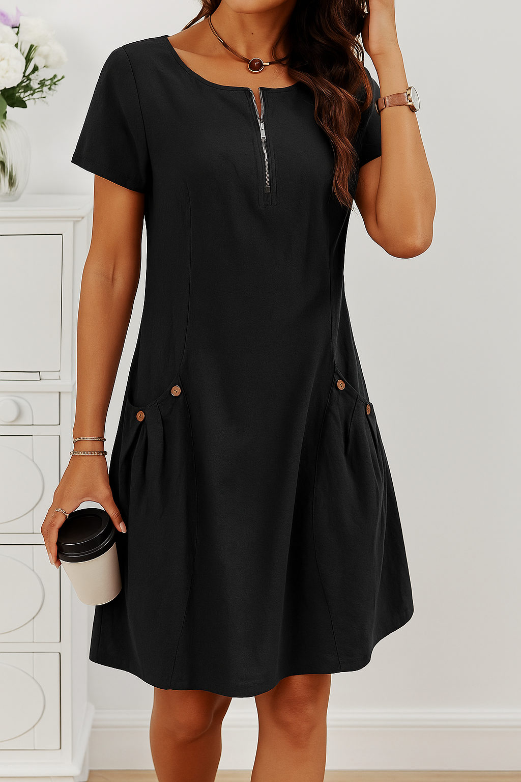 AVENCIA – ELEGANT DRESS WITH POCKETS