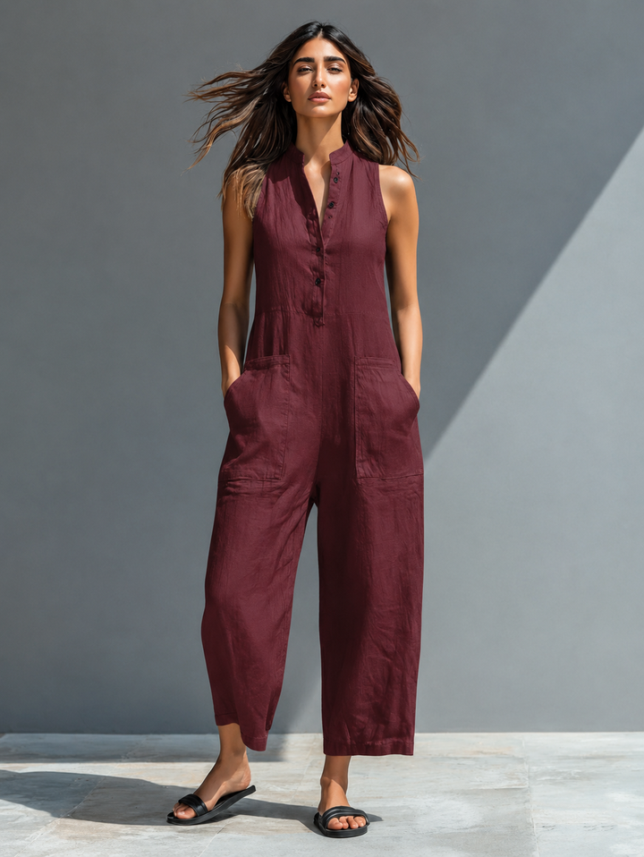 Naomi | Women's Sleeveless Wide Leg Jumpsuit