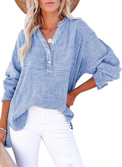 FENELLA – CHIC V-NECK SHIRT WITH TAILORED ELEGANCE