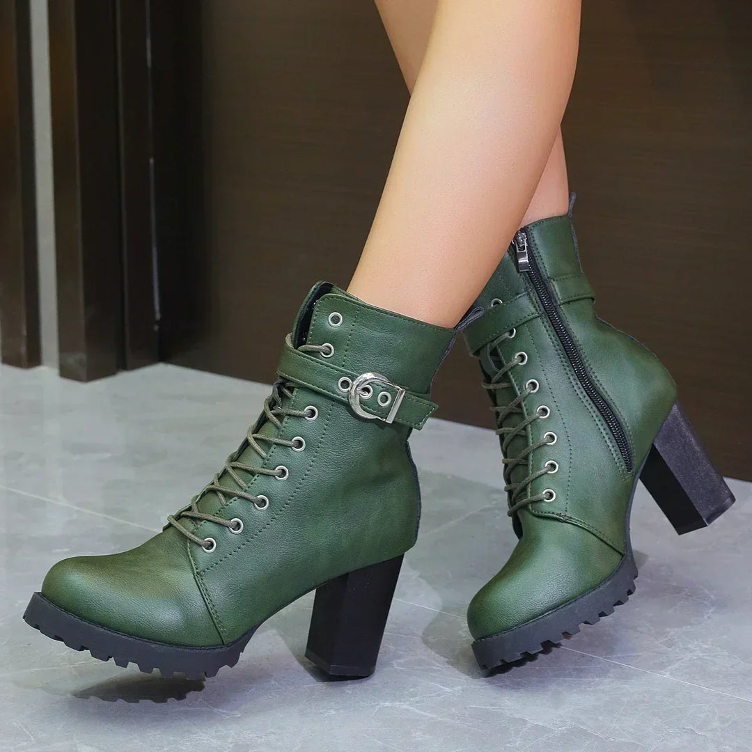 Jenny | Women’s Trendy Zip Ankle Boots With Lace
