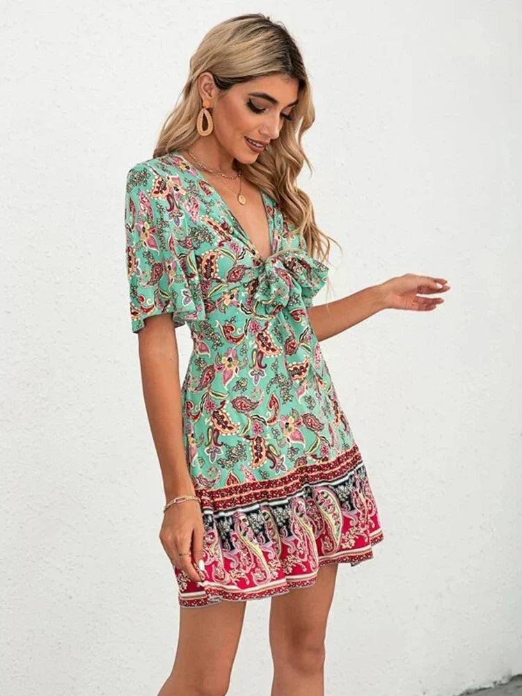 Sarah | Floral Tie-Front Dress