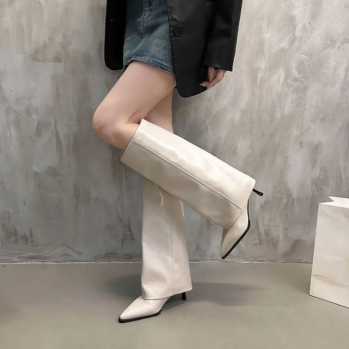 Morgan | Women’ s Leather Thigh-High Boots with Buckle