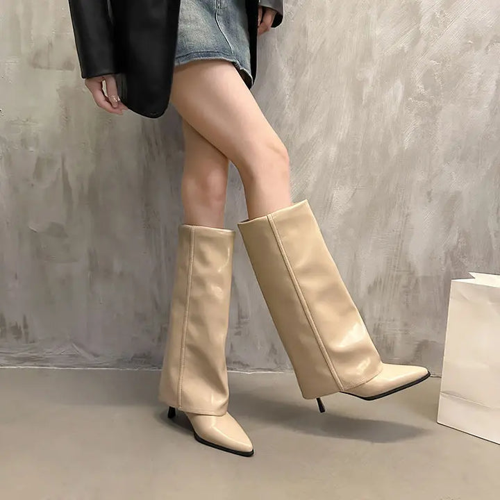 Morgan | Women’ s Leather Thigh-High Boots with Buckle