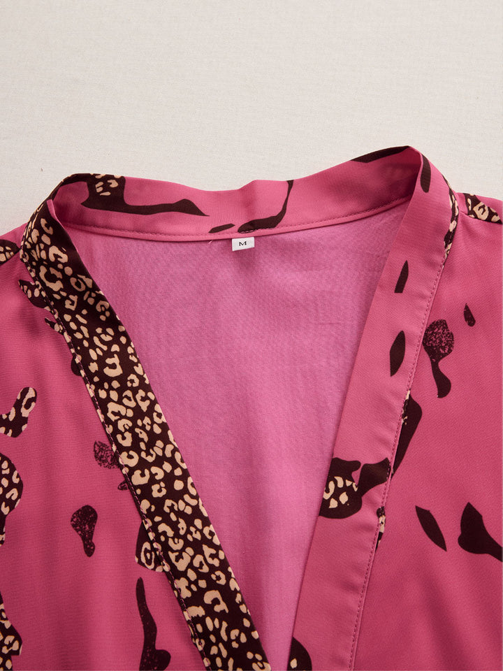 Allegra | Women's Leopard Print Long Sleeve Jumpsuit