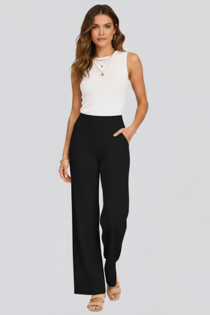 Bianca | Women's High Rise Wide Leg Trousers