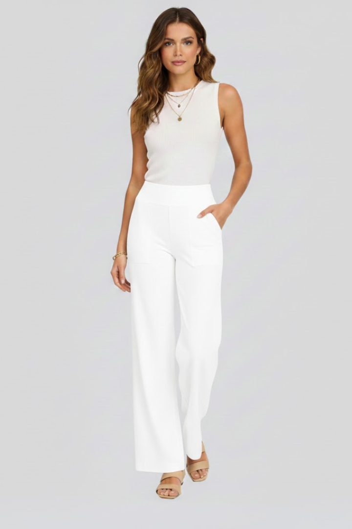 Bianca | Women's High Rise Wide Leg Trousers
