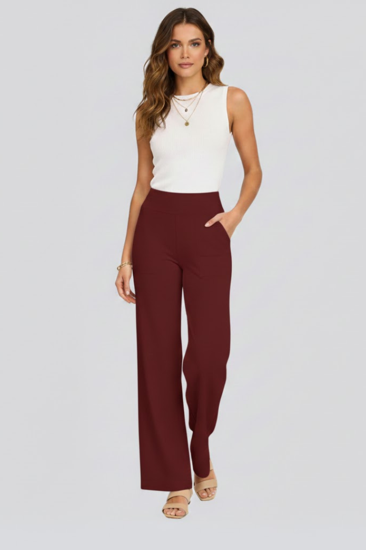 Bianca | Women's High Rise Wide Leg Trousers