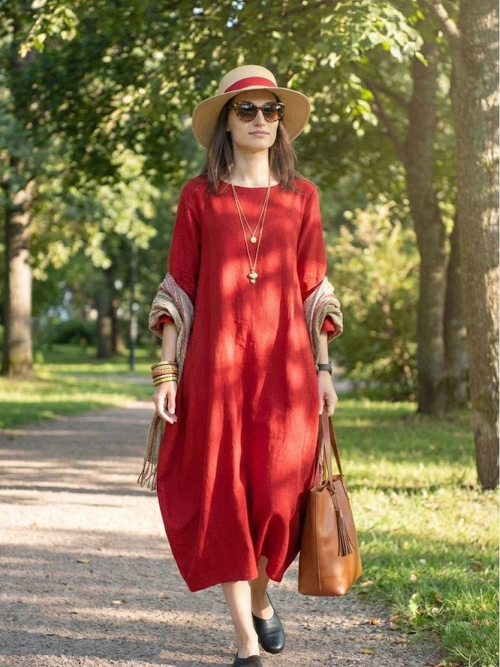 Serena | Women's Oversized Boho Maxi Dress with 3/4 Sleeves