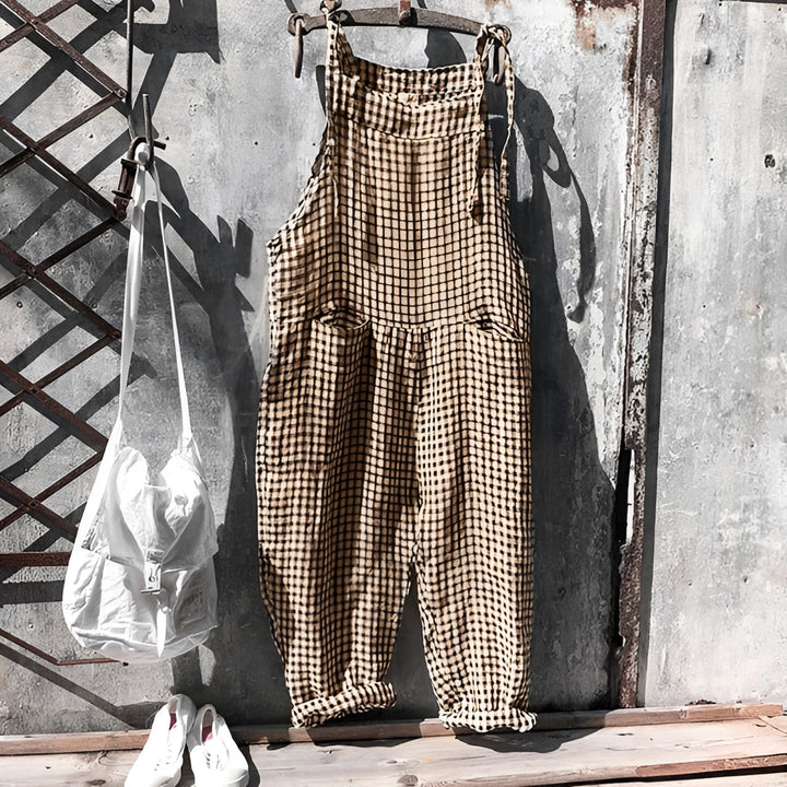 Darya | Women's Striped Bib Overalls with Pockets