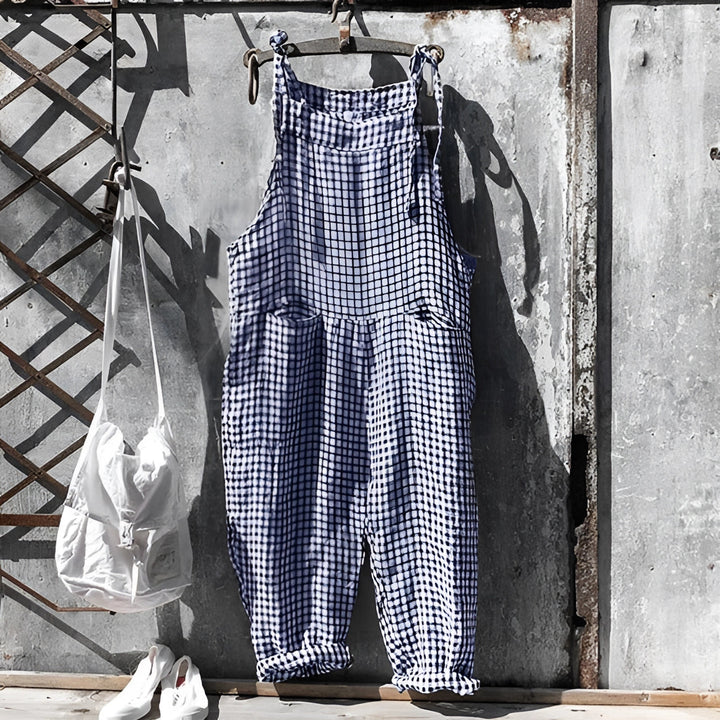 Darya | Women's Striped Bib Overalls with Pockets