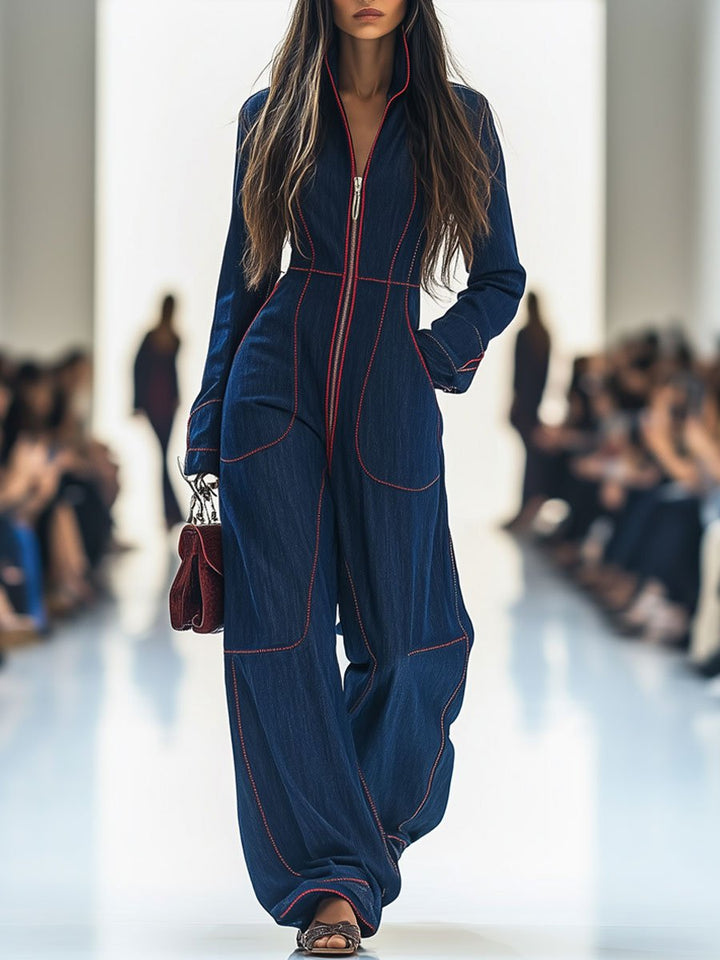 Felicity | Women's Wide Leg Long Sleeve Jumpsuit