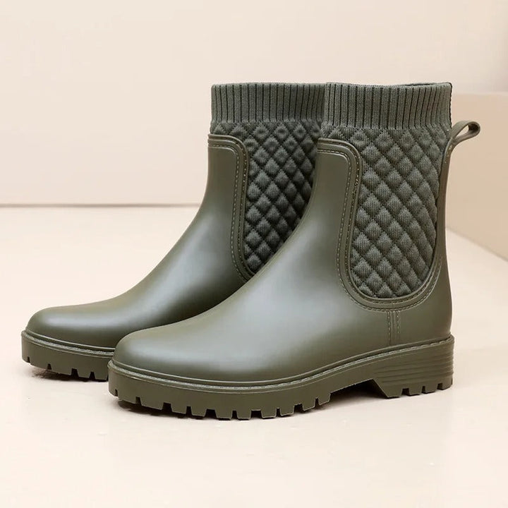 Emma | Women’s Trendy Knit-Side Ankle Boots