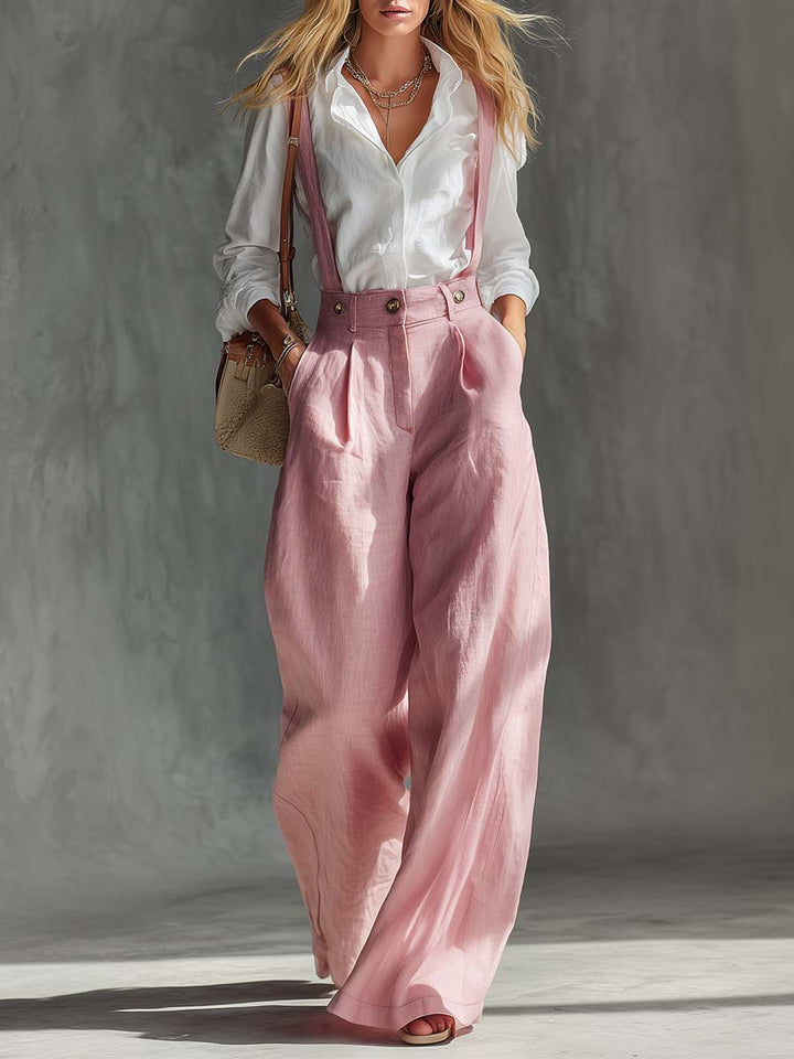 Gwendolyn | Women's Wide Leg Suspender Overalls