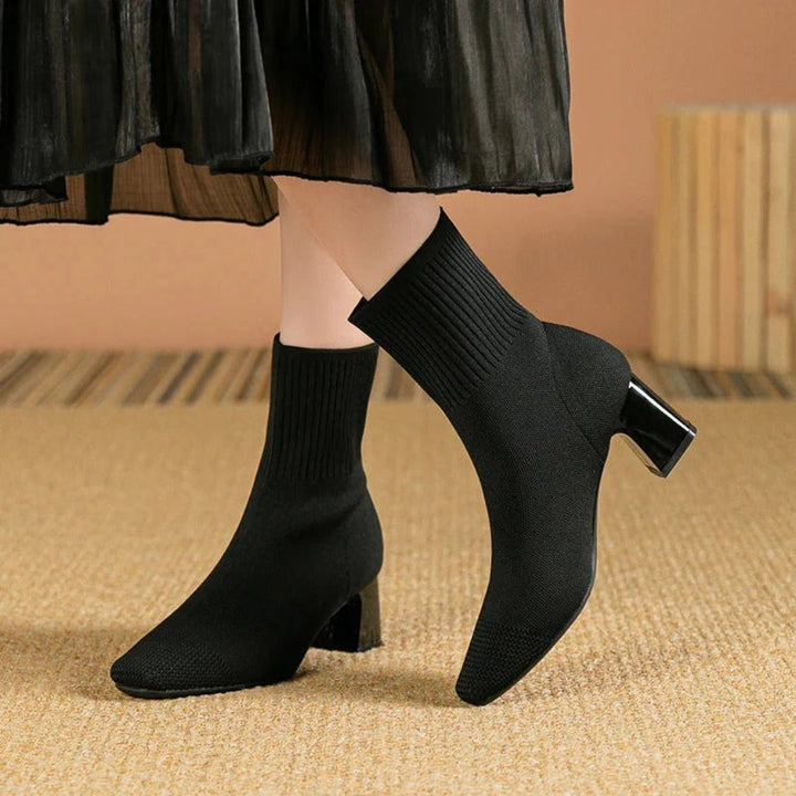 Alana | Women’s Winter Ribbed Knit Ankle Boots