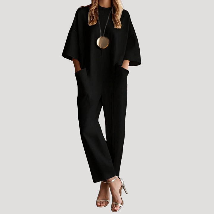 Lennox | Women's Wide Leg Short Sleeve Jumpsuit