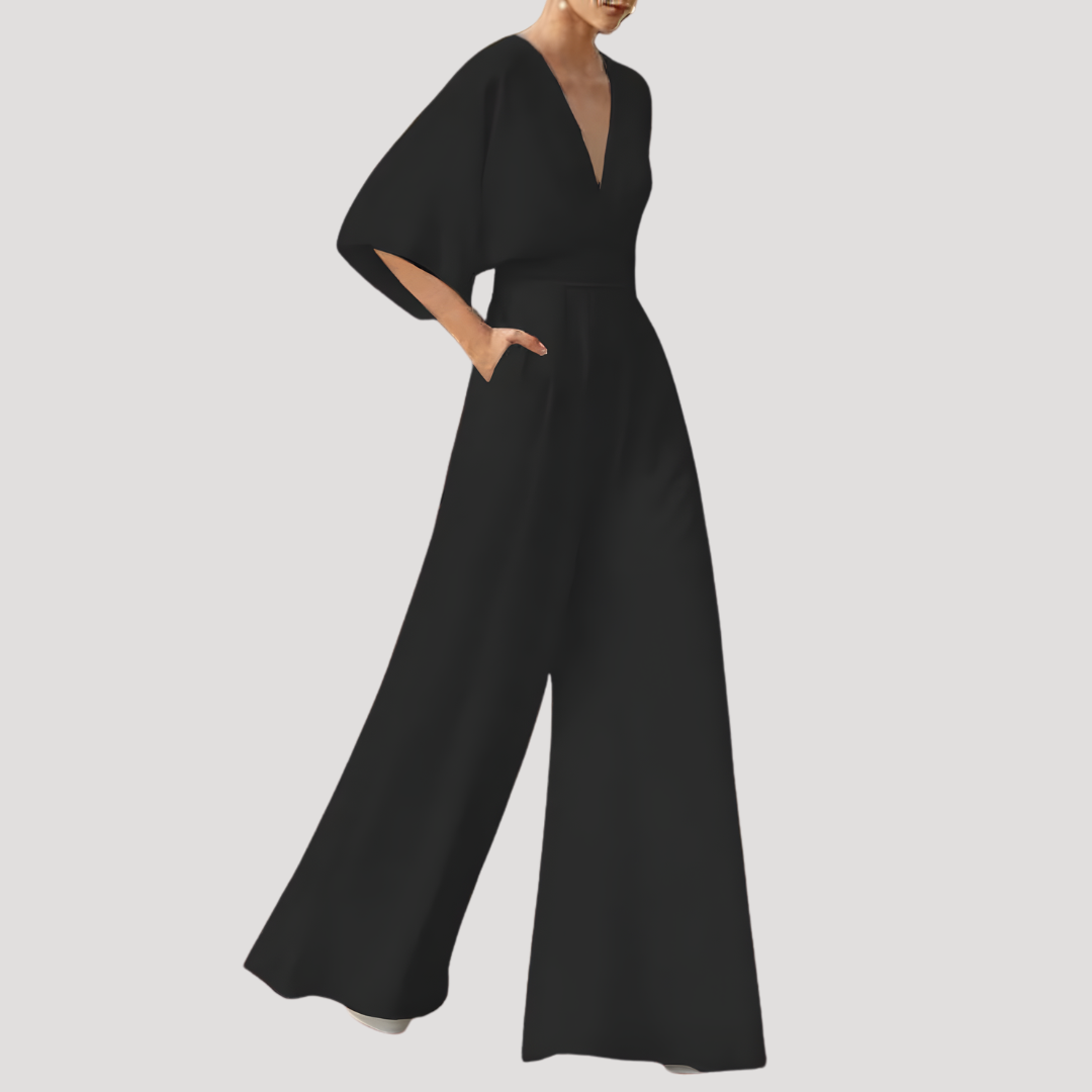 Leonie | Women's V Neck Wide Leg Jumpsuit