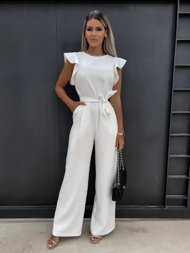 Miriam | Women's Flutter Sleeve Wide Leg Jumpsuit