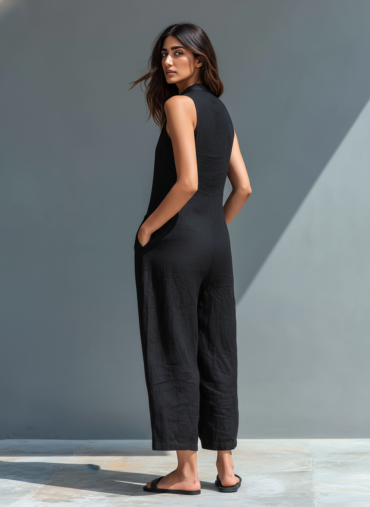 Naomi | Women's Sleeveless Wide Leg Jumpsuit
