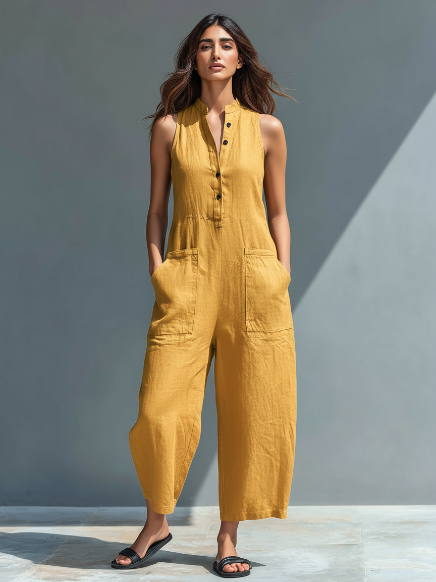 Naomi | Women's Sleeveless Wide Leg Jumpsuit