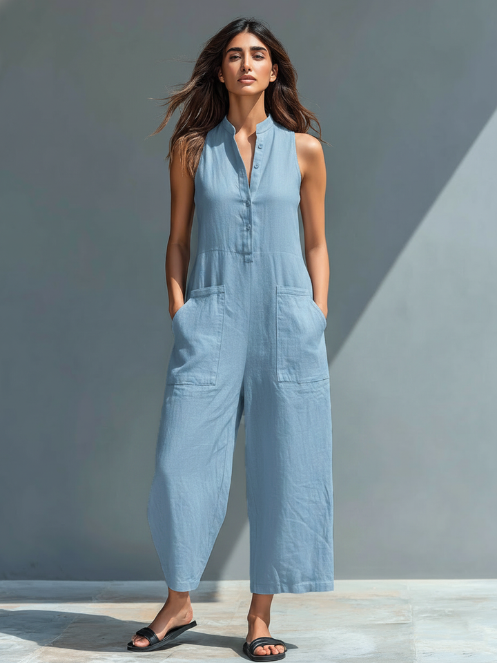 Naomi | Women's Sleeveless Wide Leg Jumpsuit