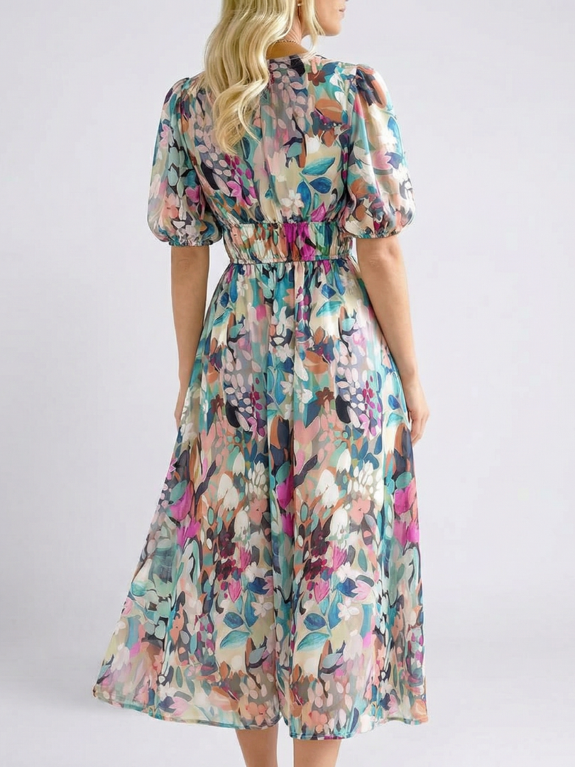 Octavia | Women's Floral V-Neck Midi Dress