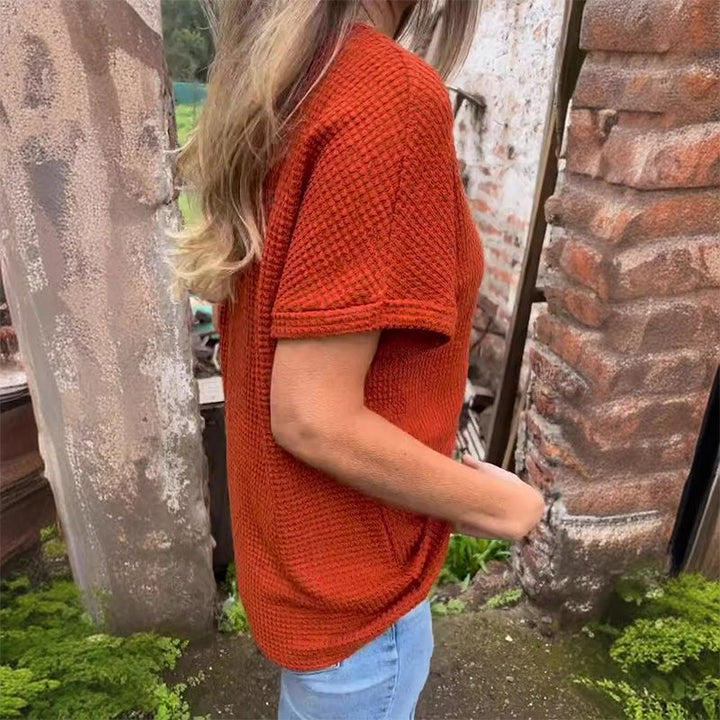 Lindse™ | Elegant Short Sleeve V-Neck Top