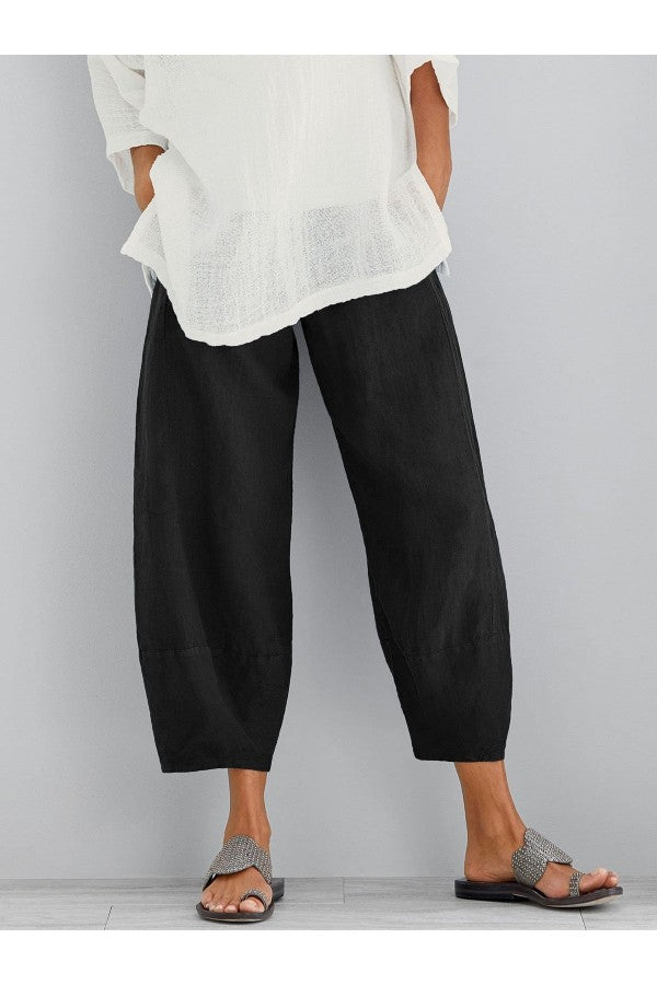 Sylvaine | Women's Loose Fit Tapered Cropped Pants