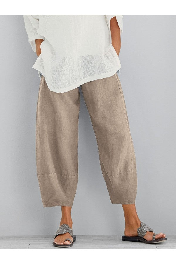 Sylvaine | Women's Loose Fit Tapered Cropped Pants