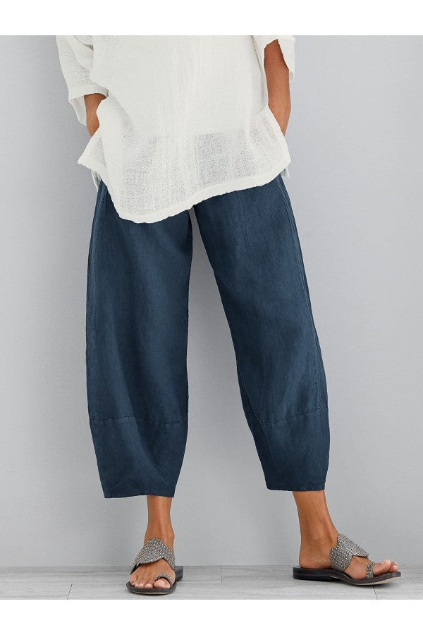 Sylvaine | Women's Loose Fit Tapered Cropped Pants