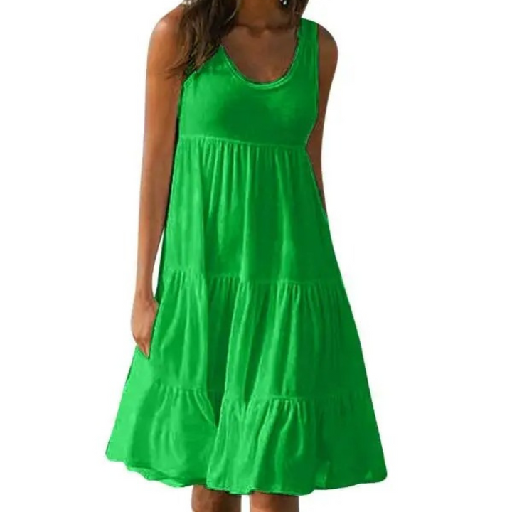 Luna | Women's Sleeveless Tiered Midi Dress Boho Summer